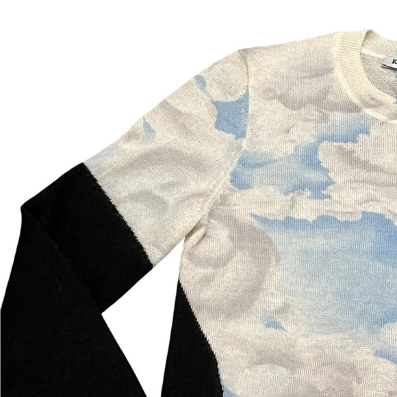 Kenzo Sky Blue and Black Cloud Crewneck Sweater mohair and wool blend - Picture 7 of 12